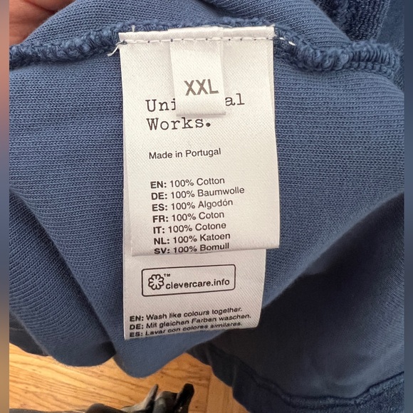 Universal Works - Vacation Polo In Blue Terry Fleece - Picture 6 of 6